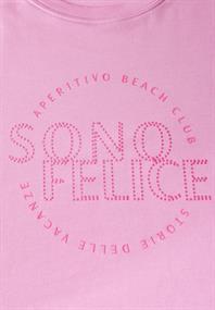 Shirt mit Wording Artwork cherry blossom pink