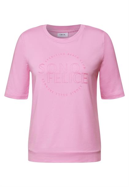 Shirt mit Wording Artwork cherry blossom pink