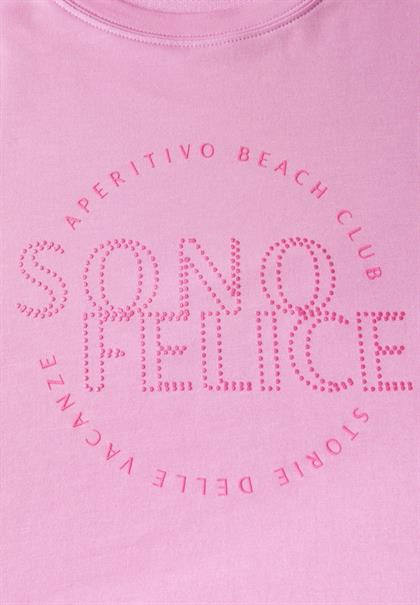 Shirt mit Wording Artwork cherry blossom pink