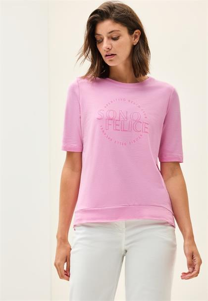 Shirt mit Wording Artwork cherry blossom pink
