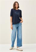 Shirt mit Wording Artwork urban navy blue
