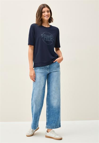 Shirt mit Wording Artwork urban navy blue