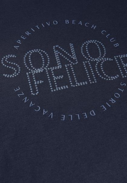 Shirt mit Wording Artwork urban navy blue