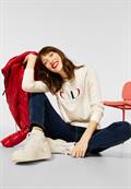 Shirt mit Wording Print cosy white