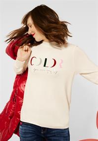 Shirt mit Wording Print cosy white