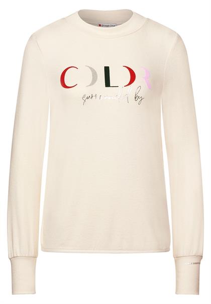 Shirt mit Wording Print cosy white