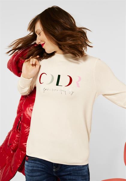 Shirt mit Wording Print cosy white