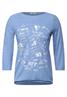 Shirt mit Wording Print dusk sky blue melange