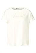 Shirt mit Wording-Stickerei off white