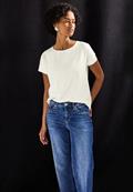 Shirt mit Wording-Stickerei off white
