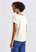 Shirt mit Wording-Stickerei off white
