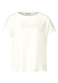 Shirt mit Wording-Stickerei off white