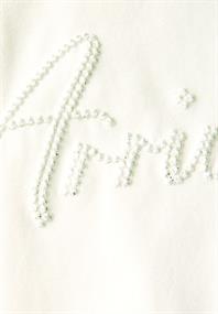 Shirt mit Wording-Stickerei off white