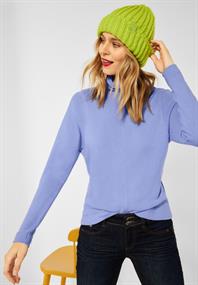 Shirt mit Wording Tape shiny blue melange