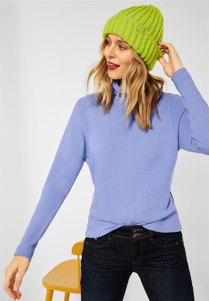 Shirt mit Wording Tape shiny blue melange