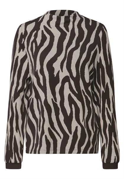Shirt mit Zebra Print deep roast brown