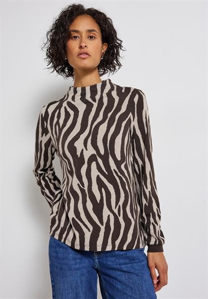 Shirt mit Zebra Print deep roast brown