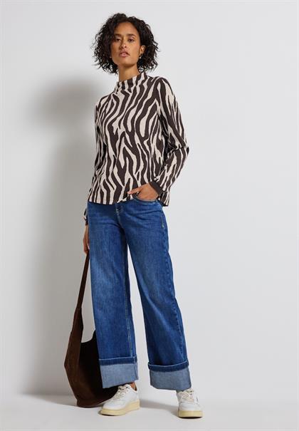Shirt mit Zebra Print deep roast brown
