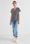 Shirtbluse mit Minimalprint deep blue