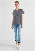 Shirtbluse mit Minimalprint deep blue