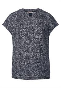 Shirtbluse mit Minimalprint deep blue