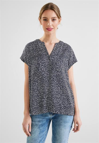 Shirtbluse mit Minimalprint deep blue