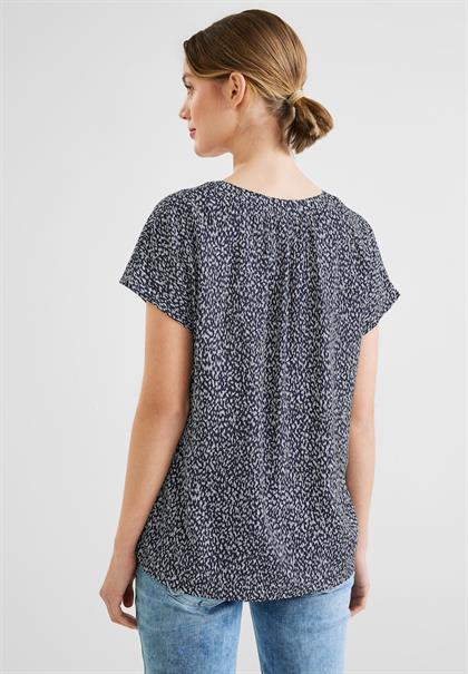 Shirtbluse mit Minimalprint deep blue