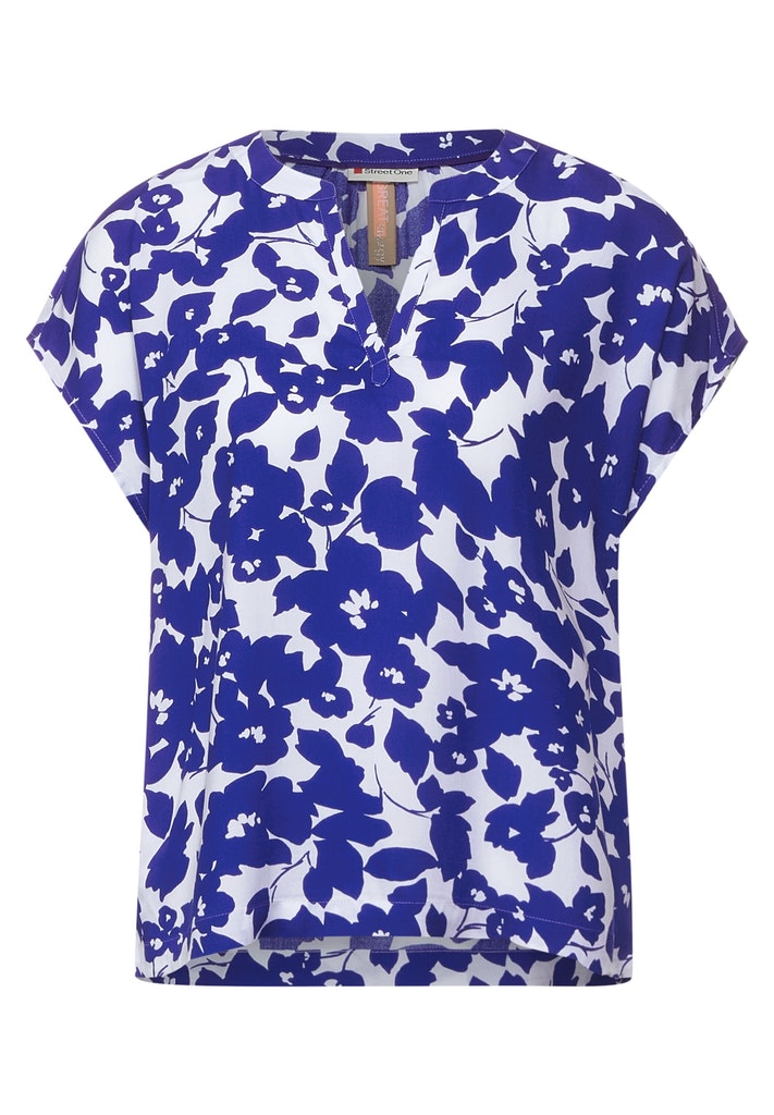 Street One Damen Halbarmbluse Shirtbluse mit Print intense blue bequem  online kaufen bei | Blusenshirts