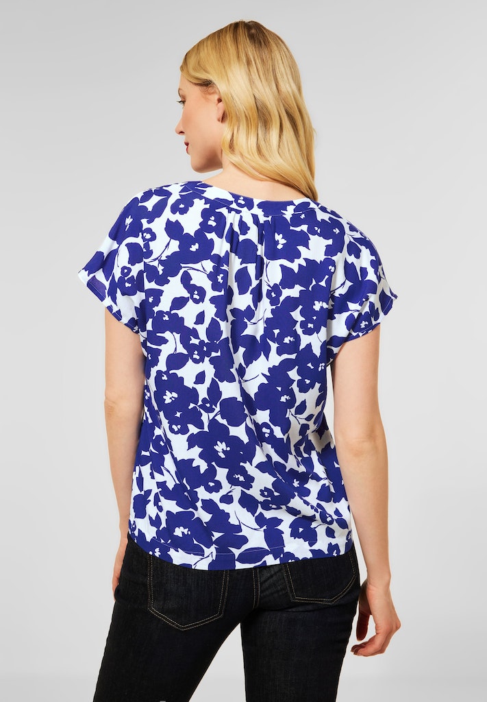 Street One Damen Halbarmbluse Shirtbluse mit Print intense blue bequem  online kaufen bei
