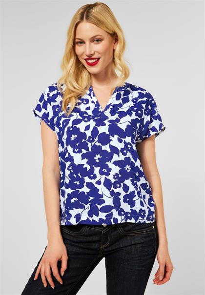 Shirtbluse mit Print intense blue