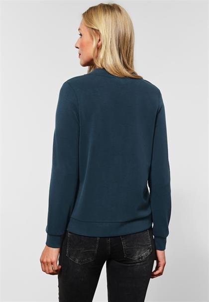 Shirtjacke im Seiden Look deep teal blue
