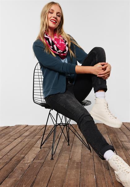 Shirtjacke im Seiden Look deep teal blue