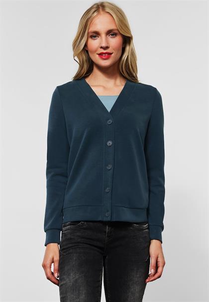 Shirtjacke im Seiden Look deep teal blue