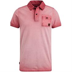 Short sleeve polo Cold dye pique slate rose