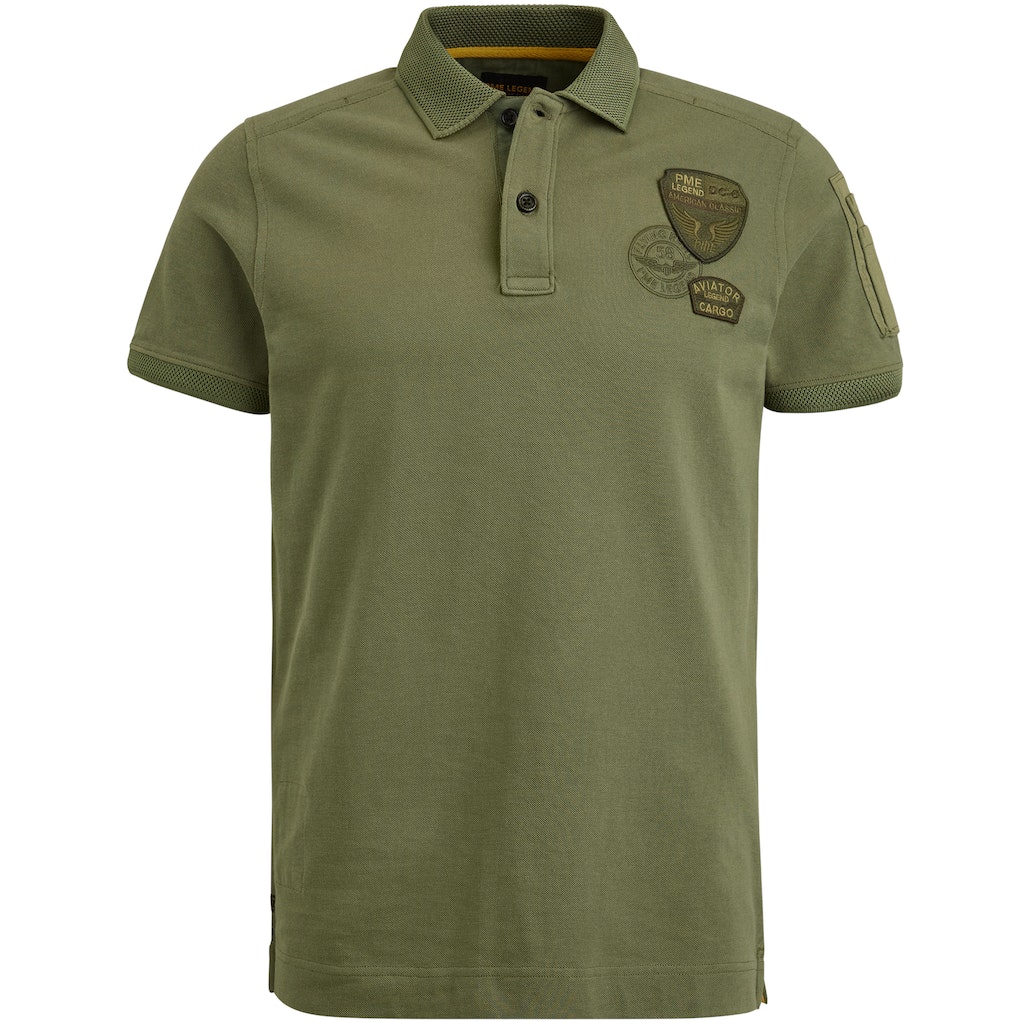 PME fine Short Herren online Polo-Shirt bequem kaufen solid polo bei pique olivine Legend sleeve