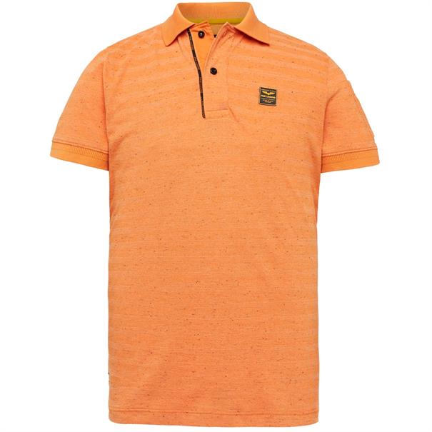 Short sleeve polo jacquard pique amberglow