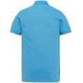 Short sleeve polo light pique cold dye blue