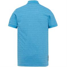Short sleeve polo light pique cold dye blue