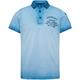 Short sleeve polo light pique cold dye blue
