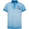 Short sleeve polo light pique cold dye blue