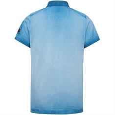 Short sleeve polo light pique cold dye cendre blue