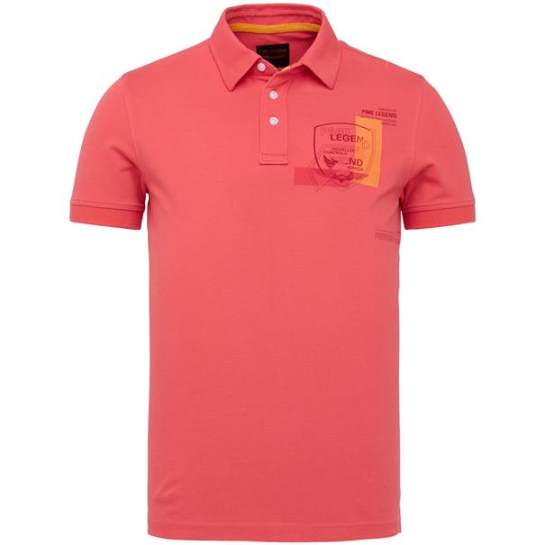 Short sleeve polo stretch pique rose of sharon