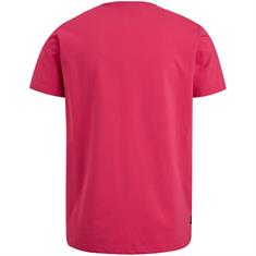 Short sleeve r-neck cotton elastan jersey raspberry