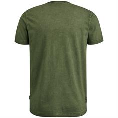 Short sleeve r-neck single jersey cold dye deep lichen green