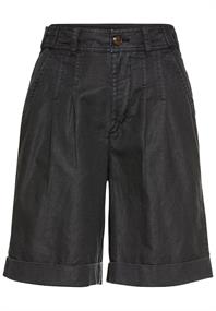Shorts aus Leinenmix caviar