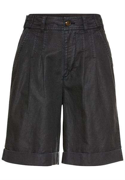 Shorts aus Leinenmix caviar