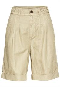 Shorts aus Leinenmix dark straw