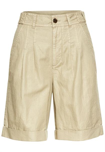 Shorts aus Leinenmix dark straw