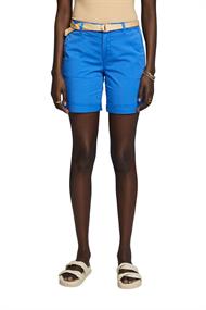 Shorts mit Raffia-Flechtgürtel bright blue