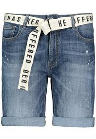 Shorts mit Stoffgürtel middle blue denim